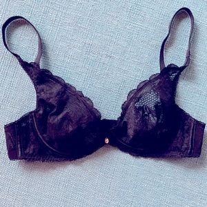 SOMA Amorous Lace Plunge Bra 32D Black